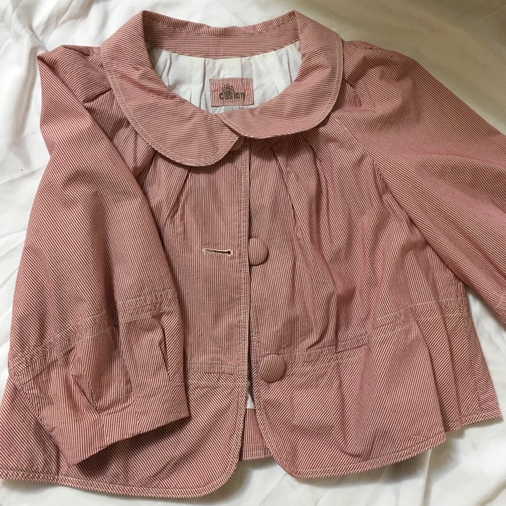 Red/white striped Caslon blazer